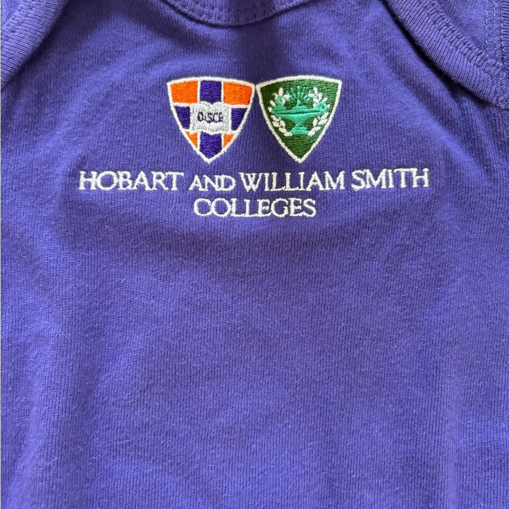 NWT Hobart and William Smith Colleges Purple Baby Onesie Bodysuit 6 Months